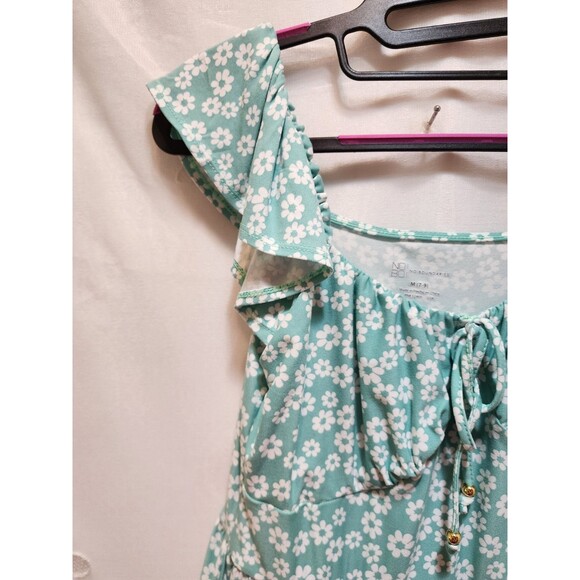 No Boundaries Girls Medium 7-9 Mint Green Dress Babydoll Floral Cottage Prairie - Picture 3 of 16